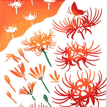 Load image into Gallery viewer, Tenugui kenema dyed tenugui evening glow red spider lily approx. 35 x 90 cm
