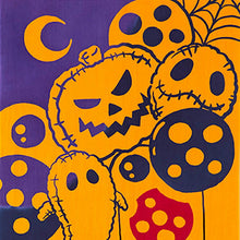 Load image into Gallery viewer, Tenugui kenema dyed tenugui Halloween balloon approx. 35 x 90 cm
