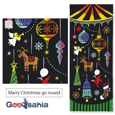 Tenugui kenema dyed tenugui Marry Christmas go round approx. 35 x 90cm