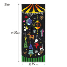 Load image into Gallery viewer, Tenugui kenema dyed tenugui Marry Christmas go round approx. 35 x 90cm

