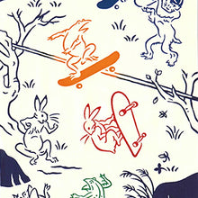 Load image into Gallery viewer, Tenugui kenema dyed tenugui Chojugiga skateboard approx. 33 x 90cm
