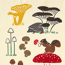 将图片加载到图库查看器，Miyamoto Tenugui JIKANSTYLE Chusen-dyed Tenugui "Mushroom Forest" approx. 35 x 90 cm, Made in Japan 50323 (Tenugui, Japanese goods, Japanese pattern, traditional craft, dyeing, Chusen dyeing, 100% cotton, cotton cloth, towel, handkerchief, dishcloth)
