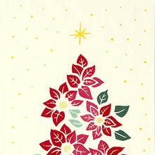 Load image into Gallery viewer, Miyamoto Tenugui JIKANSTYLE Chusen-dyed Tenugui Poinsettia Tree Approx. 35 x 90 cm Made in Japan 50328 (Tenugui, Japanese goods, Japanese pattern, traditional craft, dyeing, Chusen dyeing, 100% cotton, cotton cloth, towel, handkerchief, dishcloth)
