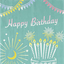 Load image into Gallery viewer, Miyamoto Tenugui JIKANSTYLE Chusen-dyed Tenugui Happy Birthday Approx. 35 x 90 cm Made in Japan 50331 (Tenugui, Japanese goods, Japanese pattern, traditional craft, dyeing, Chusen dyeing, cotton, 100% cotton, cotton cloth, towel, handkerchief, dishcloth)
