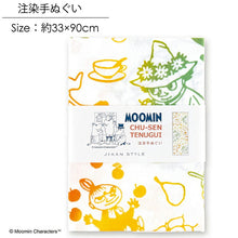 Laden Sie das Bild in den Galerie-Viewer, Tenugui Chudyed Tenugui Moomin Food Orange Approx. 33 x 90cm
