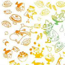 Laden Sie das Bild in den Galerie-Viewer, Tenugui Chudyed Tenugui Moomin Food Orange Approx. 33 x 90cm
