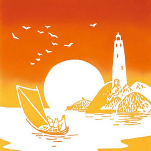 Moomin Tenugui Tenugui Sunset Orange Approx. 33 x 90cm