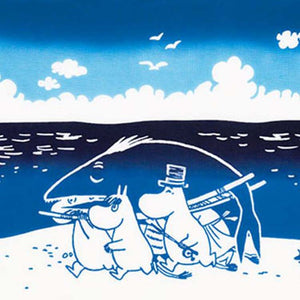 Tenugui Moomin Chudyed Tenugui Big Fish Blue Approx. 33 x 90cm