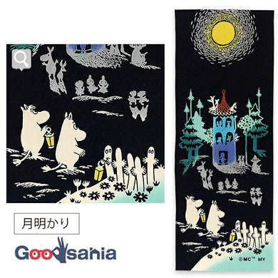 Moomin tenugui dyed towel moonlight black approx. 33 x 90 cm