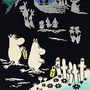 Moomin tenugui dyed towel moonlight black approx. 33 x 90 cm
