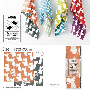 Tenugui Moomin Reversible Tenugui Moominpappa & Moominmama Orange x Gray Approx. 33 x 90cm