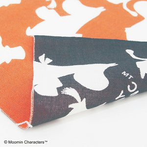 Tenugui Moomin Reversible Tenugui Moominpappa & Moominmama Orange x Gray Approx. 33 x 90cm