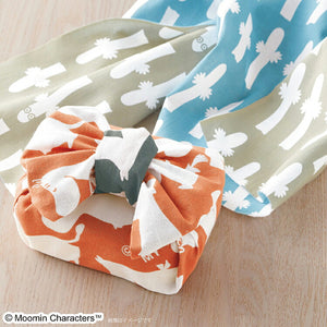 Tenugui Moomin Reversible Tenugui Moominpappa & Moominmama Orange x Gray Approx. 33 x 90cm