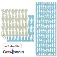 Laden Sie das Bild in den Galerie-Viewer, Tenugui Moomin Reversible Tenugui Nyoronyoro Blue x Gray Approx. 33 x 90cm
