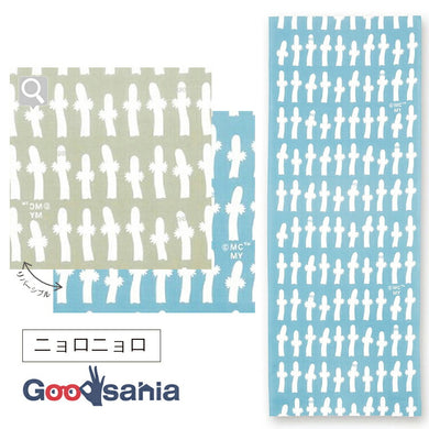 Tenugui Moomin Reversible Tenugui Nyoronyoro Blue x Gray Approx. 33 x 90cm