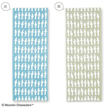 Laden Sie das Bild in den Galerie-Viewer, Tenugui Moomin Reversible Tenugui Nyoronyoro Blue x Gray Approx. 33 x 90cm
