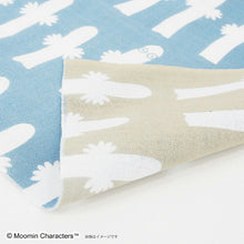 Laden Sie das Bild in den Galerie-Viewer, Tenugui Moomin Reversible Tenugui Nyoronyoro Blue x Gray Approx. 33 x 90cm
