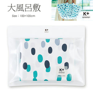 Furoshiki Large Furoshiki kenema+ Waterdrop Blue Approx. 100 x 100cm