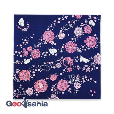 Furoshiki Kenema Large Furoshiki Marizakura and Rabbit Navy Approx. 90 x 90cm