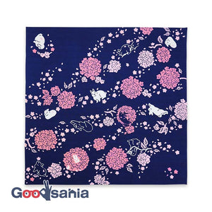 Furoshiki Kenema Large Furoshiki Marizakura and Rabbit Navy Approx. 90 x 90cm