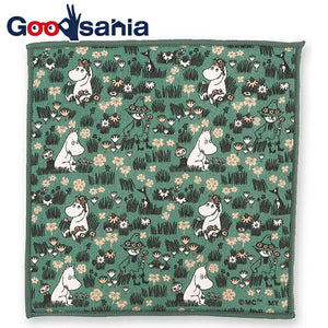 Handkerchief Moomin Mini Handkerchief Garden Green Approx. 15 x 15 cm