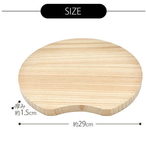 Ikegawa Wood Cutting Board Cypress Round Cutting Board Thin Type L Made in Japan Freestanding Natural Approx. 29x29x1.5cm (Chopping Board Large Large Wooden Hinoki Round Round Freestanding Standing Lightweight Thin Unpainted Mother's Day)
