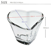 Cargar imagen en el visor de la galería, Toyo Sasaki Glass Small Bowl, Flower Decoration, Heart Cup, Approx. 6 x 6.2 x 4.6 cm, Made in Japan, Dishwasher Safe, P-20302 (Glass small bowl, amuse-bouche cup, glass cup, heart mini cup, dessert cup, sauce container, dip container, cute)
