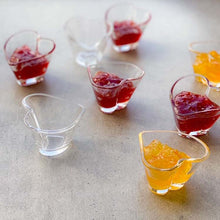 Cargar imagen en el visor de la galería, Toyo Sasaki Glass Small Bowl, Flower Decoration, Heart Cup, Approx. 6 x 6.2 x 4.6 cm, Made in Japan, Dishwasher Safe, P-20302 (Glass small bowl, amuse-bouche cup, glass cup, heart mini cup, dessert cup, sauce container, dip container, cute)
