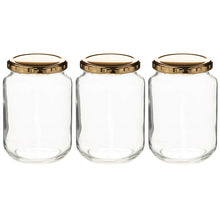 Load image into Gallery viewer, Toyo Sasaki Glass Storage Containers, 820ml, Set of 3, Made in Japan, HW-518-A-JAN (Glass storage containers, jars, canisters, airtight containers, bottles, jam jars, spice containers set)
