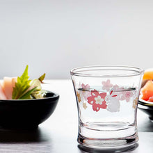 Load image into Gallery viewer, Toyo Sasaki Glass Sake Glass Sake Cup Engimono Cup Rabbit and Cherry Blossom Pattern 110ml Set of 3 Made in Japan Dishwasher Safe 09126-J394 (Guinomi Ochoko Sake Cup Cold Sake Glass Cold Sake Cup Japanese Sake Sake Cup Japanese Tableware Glass Tableware Set)
