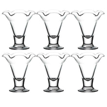Cargar imagen en el visor de la galería, Toyo Sasaki Glass Parfait Glasses, Flower Blossom Design, Set of 6, Made in Japan, Dishwasher Safe, Item Number 36203 (Dessert Glasses, Cafe Glasses, Sweet Glasses, Sundae Glasses, Dessert Cup Set)
