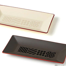 将图片加载到图库查看器，Plate Fukue Long Square Plate M Black 19.5x9.8x1.7cm
