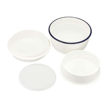 将图片加载到图库查看器，Lunch box RETRO MODA lunch bowl navy upper 230ml lower 350ml
