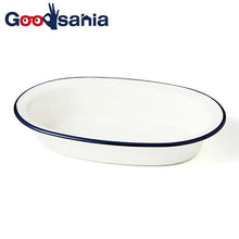 将图片加载到图库查看器，Bowl RETRO MODA Oval Bowl Navy 24.8x16.7x4.5cm
