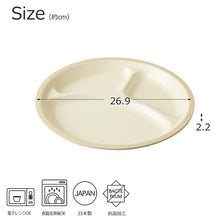 将图片加载到图库查看器，Plate Calm Dish 27cm Lunch Plate Made in Japan Light Gray Approx. ƒÓ26.9x2.2cm T-26672 (Dish Utensil Dividers with Dividers Plate with Dividers Round Circular Large Shallow)
