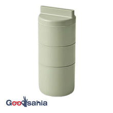 将图片加载到图库查看器，Lunch box tutu 3-tier lunch box made in Japan Khaki (upper tier) 160ml x 2, (lower tier) 280ml T-36376 (Lunch box 3-tier 3-tier vertical bottle type microwave safe for women)
