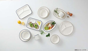 Plate RETRO MODA Square Lunch Plate Made in Japan Gray Approx. 19x26x2.7cm T-36424 (Plate Rectangular Rim Divider Microwave Safe Dishwasher Safe Outdoor)