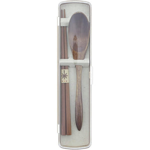 Cutlery Set Natural Twin Painted Chopsticks & Chopstick Box & Spoon Set