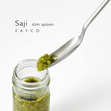 将图片加载到图库查看器，EAtoCO Saji Slim Spoon Silver Approx. 22.5 x 2 x 1.8cm AS0056 (Spoon Lightweight Stainless Steel 1 Piece 20 Long Measuring Seasoning Powder Sugar Salt 5ml Cooking)
