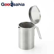 将图片加载到图库查看器，and Stainless Steel Mini Oil Pot Silver Approx. 10.2 x 11 x 7.8cm AN0201 (Oil Pot Made in Japan Tsubame Sanjo Small Small Size Oil Strainer Fried Food Tempura Kitchen)
