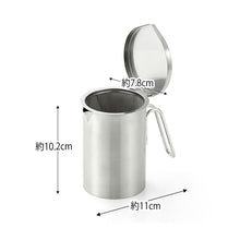 将图片加载到图库查看器，and Stainless Steel Mini Oil Pot Silver Approx. 10.2 x 11 x 7.8cm AN0201 (Oil Pot Made in Japan Tsubame Sanjo Small Small Size Oil Strainer Fried Food Tempura Kitchen)
