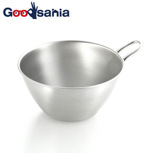 and stainless steel bowl with handle silver approx. 8 x 15.5 x 12.5cm AN0205 (bowl mini small 500 stainless steel silver cooking kitchen compact)