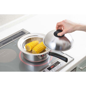 Steamer [Suitable for 18~20cm] Steaming plate for use on a pot (with lid) Mimi Ayana Silver SJ2630