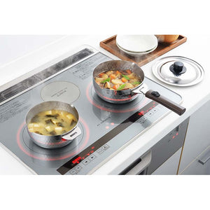 Yukihira pot Kachat Yukihira 2-piece set, made in Japan, silver, approx. 16cm/approx. 18cm 1214960 (pot, stainless steel, both ends, handle, handle, removable, 16cm 18cm 16)