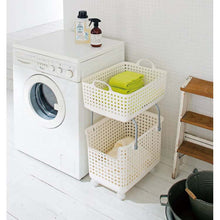 Load image into Gallery viewer, Yoshikawa Kuni Kogyo Laundry Basket Undressing Basket Laundry Basket Scandinavian Style Laundry Support Basket White
