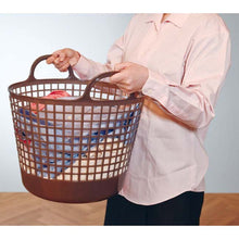 Load image into Gallery viewer, Yoshikawa Kuni Kogyo Storage Basket Undressing Basket Laundry Basket Scandinavian Style Round Basket Brown
