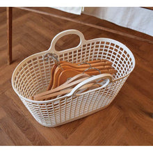 Laden Sie das Bild in den Galerie-Viewer, Yoshikawa Kuni Kogyo Storage Basket Undressing Basket Laundry Basket Scandinavian Style Town Basket Brown
