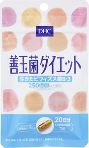 Good Bacteria Diet (Quantity For About 20 Days) 20 Tablets "Good bacteria diet" is a new idea supplement that aims to be an ideal flora with carefully selected good bacteria [Bifidobacterium B-3]. Easier than eating yogurt every day, we support smart fungal activity.  Bifidobacterium B-3 from Morinaga Milk Industry is a good human-derived fungus that has been carefully selected from a number of distinctive functions.  In "Good bacteria diet", 25 billion Bifidobacteria B-3 was blended alive in one capsule.