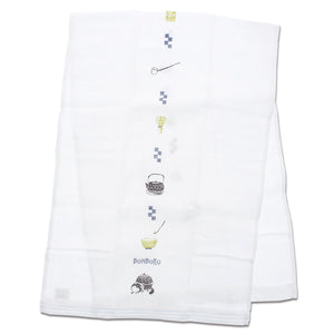 Imabari Towel Face Towel Hagoromo Gauze Bunches Tea Ceremony Blue 33 x 95 cm