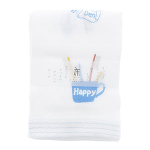 Imabari Towel Face Towel Hagoromo Gauze Toothbrush Blue 33 x 95 cm